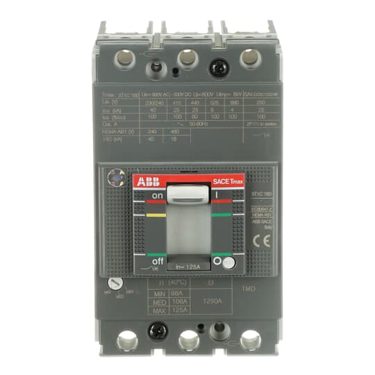 XT1C 160 TMD 125-1250 3p F F ABB MCCB - Tmax XT