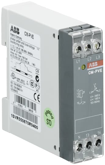 CM-PVE Phase monitoring relay, L1,2,3-N=185-265VAC ABB 3-Phase Monitoring Relays
