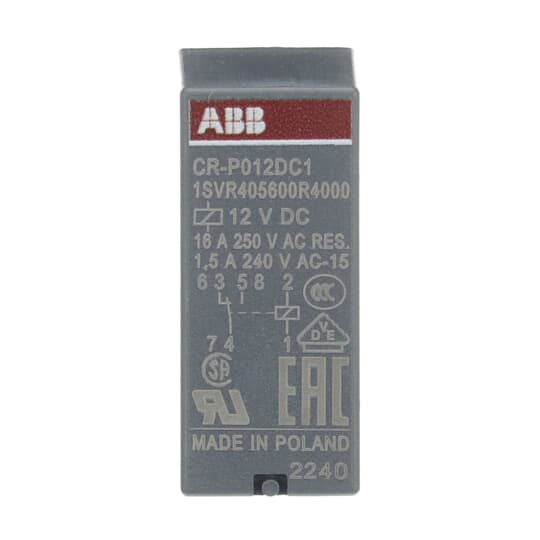 CR-P012DC1 Pluggable interface relay ABB Pluggable Interface Relays