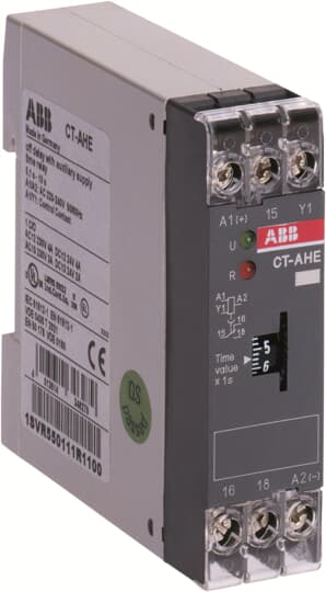 CT-AHE Time relay, OFF-delay, 0.3-30 s, 1 c/o, 24V AC/DC ABB Economy Timers - CT-E