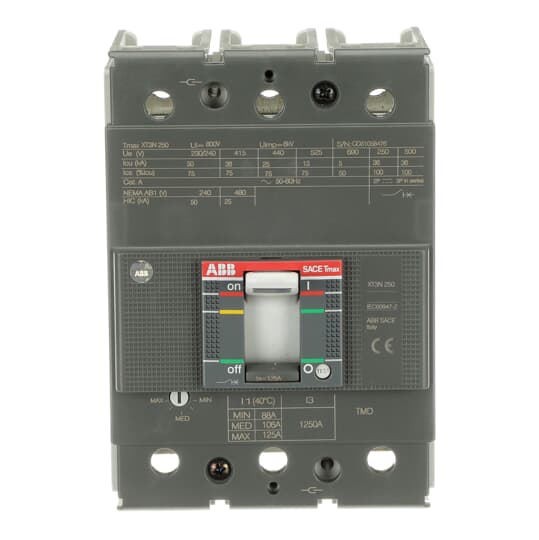 XT3N 250 TMD 125-1250 3p F F ABB MCCB - Tmax XT