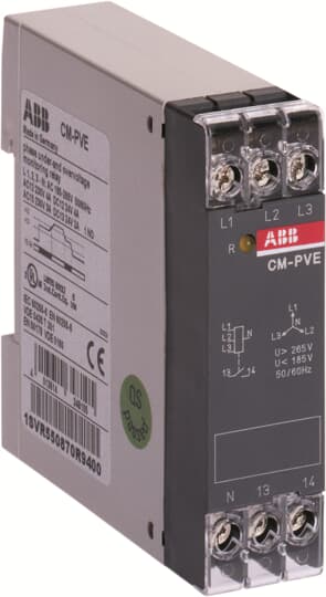 CM-PVE Phase monitoring relay, 3x320-460V AC ABB 3-Phase Monitoring Relays