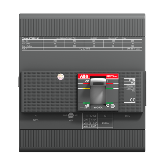 XT3S 250 TMD 125-1250 4p F F InN=100% ABB MCCB - Tmax XT