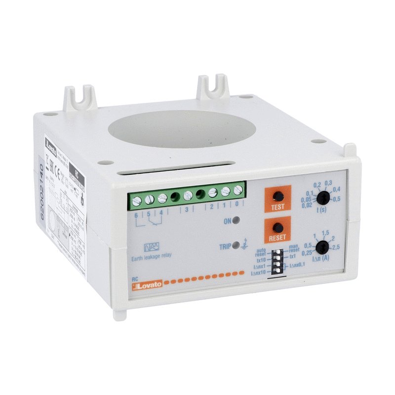 Earth leakage relay with 1 operatin threshold, compact panel mount. CT incorporated, 110VAC/DC-240VAC-415VAC