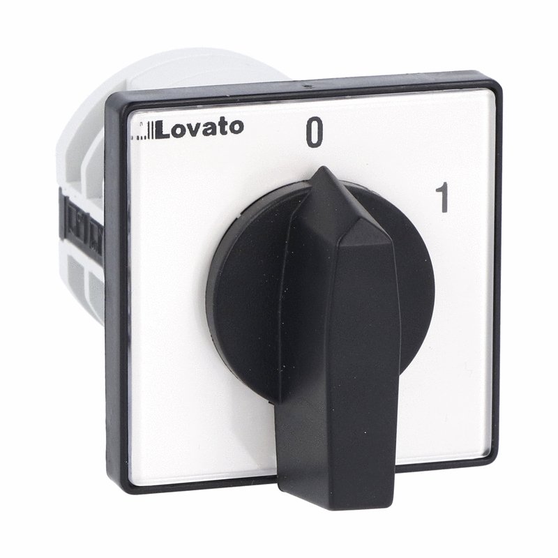 Rotary cam switch 7GN series, ON-OFF switch 3 poles 16A, for front mounting with black handle, front plate 48X48mm