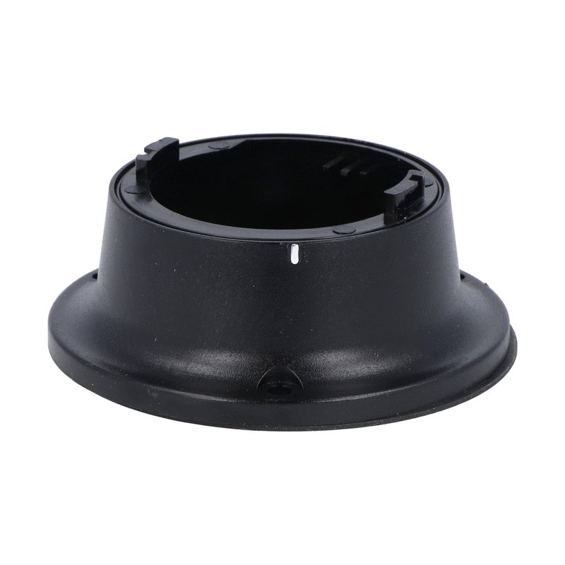 Fixing base for light modules. Ø62mm, horizontal surface mount, plastic, black colour