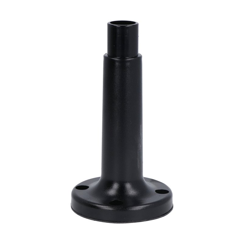 Fixing base. Ø62mm, horizontal surface mount, plastic, black colour with 100mm extension