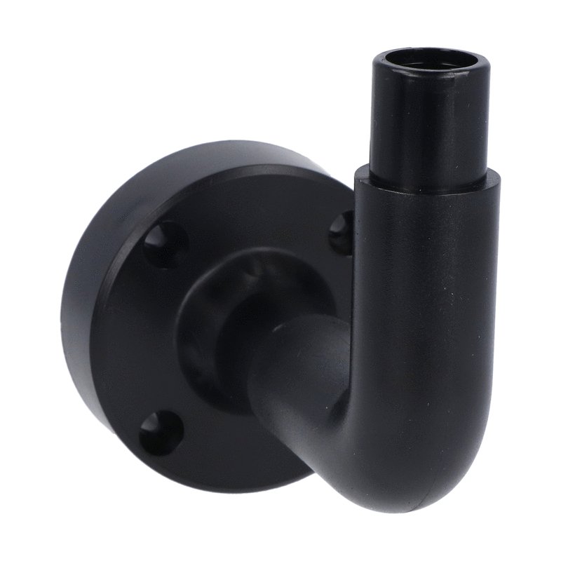 Fixing base. Ø62mm, vertical wall mount, plastic, black colour