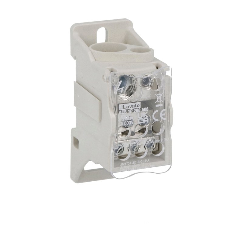 Power distribution block, single-pole, 200A, 8 terminals