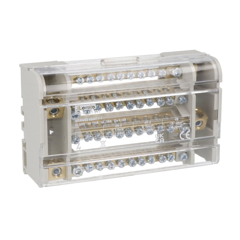 Power distribution block, four-Pole, 125A, 11 terminals