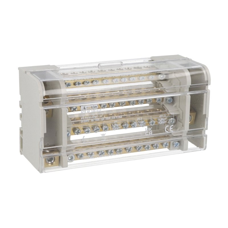 Power distribution block, four-Pole, 160A, 12 terminals