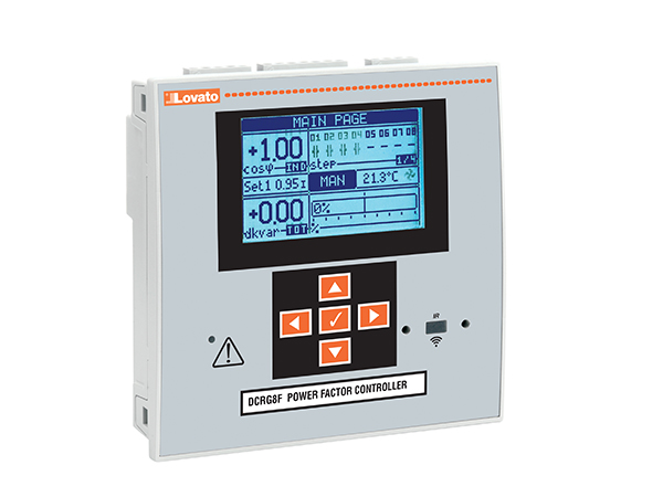 Automatic dynamic power factor controller, 8 static steps, expandable, auxiliary supply 100...415VAC