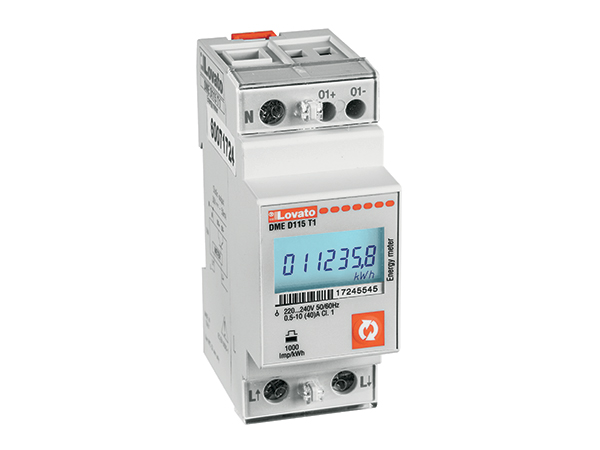 Energy meter, single-phase, non expandable, digital with backlight LCD display, 40A direct connection, 2U, 1 programmable static output, multi-measurements, 220...240VAC