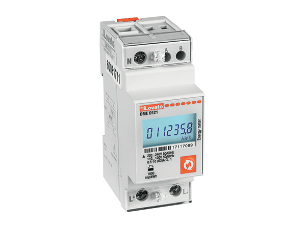 Energy meter, single-phase, non expandable, digital with backlight LCD display, 63A direct connection, 2U, RS485 interface, multi-measurements, 220...240VAC
