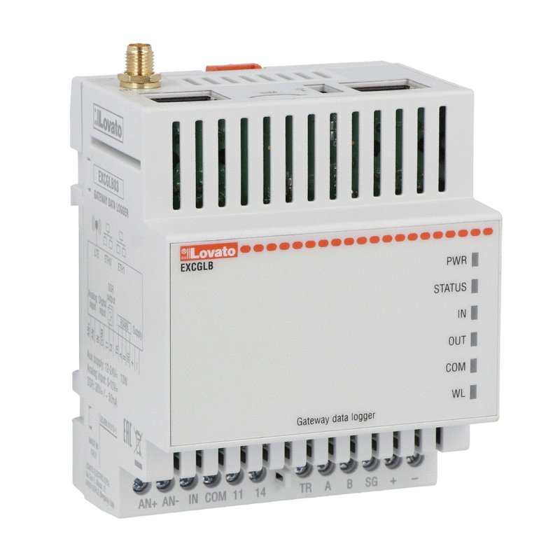 Gateway data logger, 1 RS485 port, 2 Ethernet port, 4G (LTE) connection