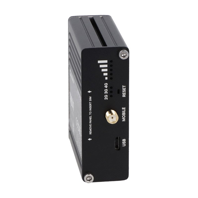 4G/LTE modem for message management according to CEI 0-16 annex M. Programming cable and antenna are included.