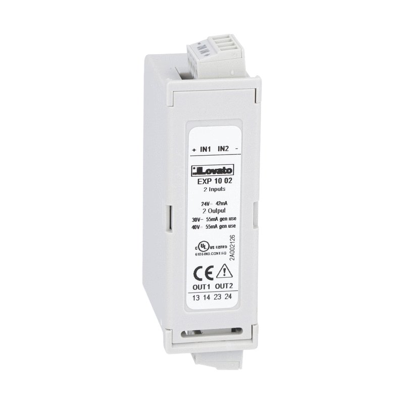Expansion module EXP series for flush-mount products, 2 digital inputs and 2 static outputs, opto-isolated