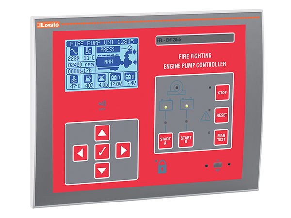 Controller for diesel engine fire pumps in accordance with EN12845, power supply 12/24VDC, built-in RS485