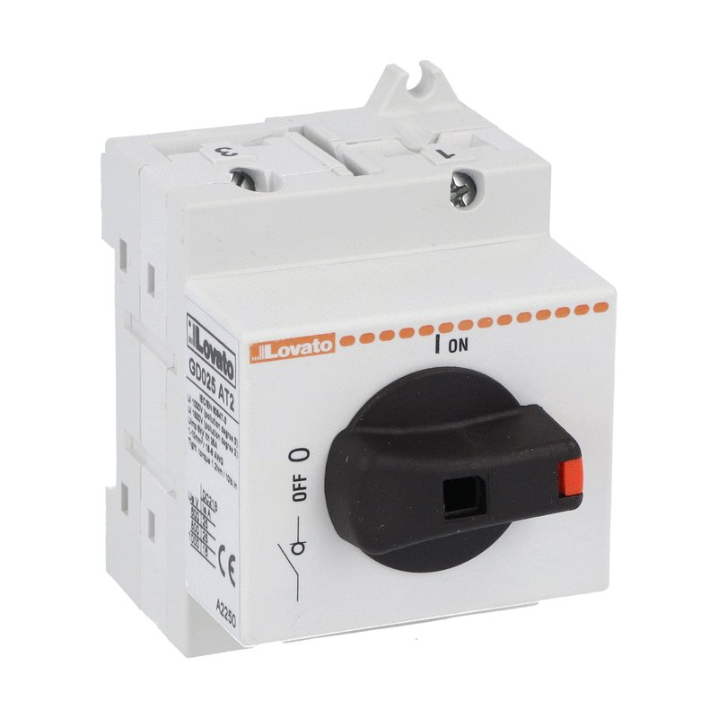 Switch disconnector, for photovoltaic applications, direct operating version, complete with black handle, 25A 800VDC - 16A 1000VDC