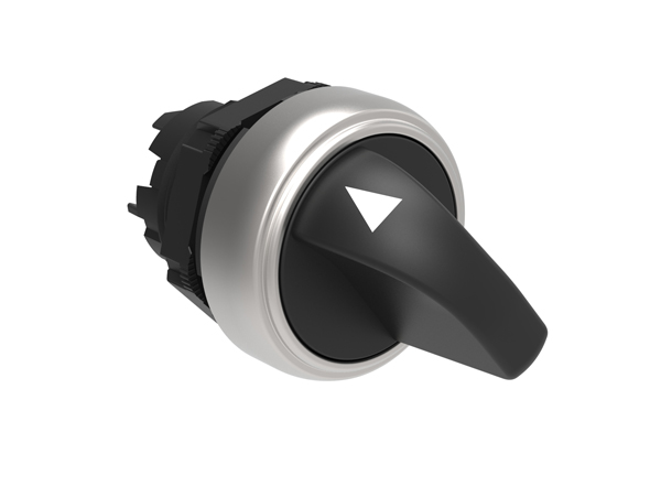 Selector switch actuator knob Ø22mm Platinum series chromed plastic, 2 position, 0 - 1