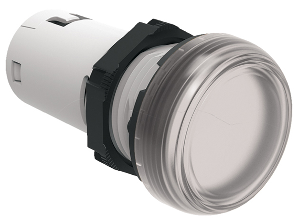 LED integrated monoblock pilot light, steady light Ø22mm Platinum series chromed plastic, transparent, 24VAC/DC