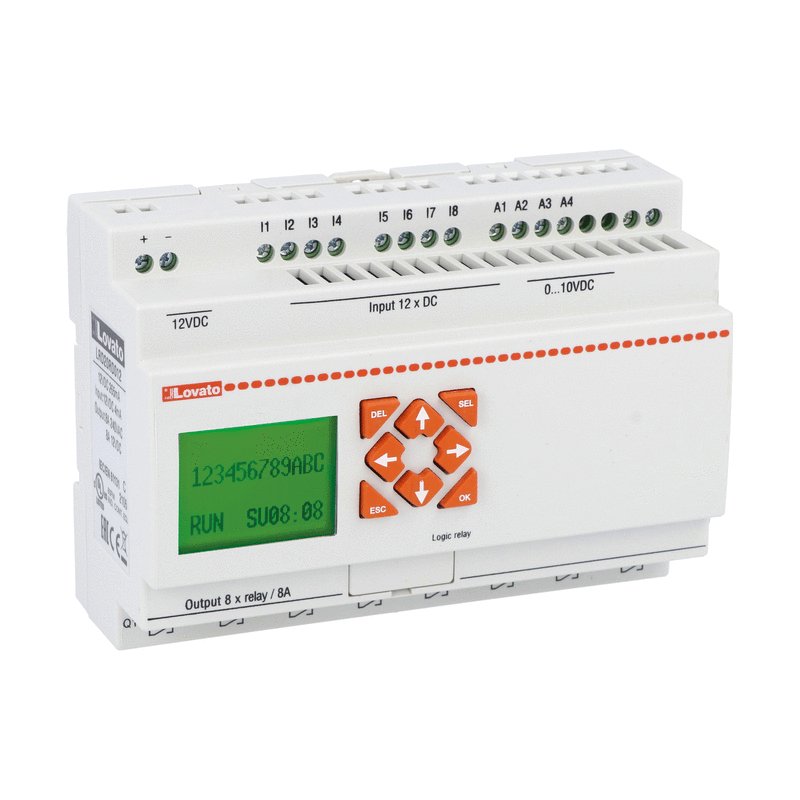 Micro PLCs, base module, auxiliary supply voltage 12VDC, 12/8 relay
