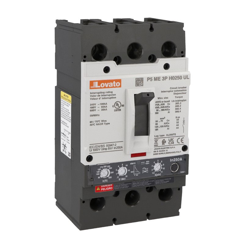 Moulded case circuit breaker three-pole, UL489 standard, 250A - Icu 65kA at 480V