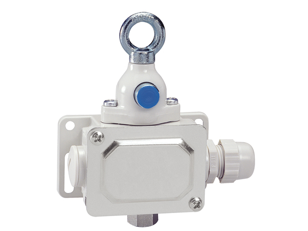 Rope-pull lever limit switch for emergency stopping, ISO 13850 compliant, with RESET button. Contacts 1NO+1NC. 60N operating force