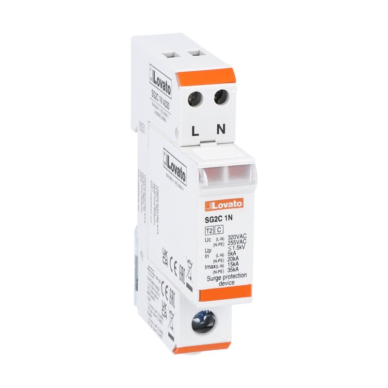 Surge protection device type 2 with plug-in cartridge, rated discharge current In (8/20μs) 5kA per pole, 1P+N