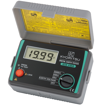 Kyoritsu 4105A Digital Earth Tester - Advanced Design for Precise Earth Resistance Measurement Without Tripping Leakage Current Breakers