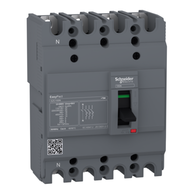 32A 4 Pole MCCB 15kA EasyPact (EZC100N4032) Schneider