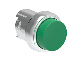 Pushbutton actuator, spring return Ø22mm Platinum series metal, extended, green