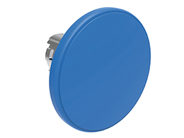 Mushroom head pushbutton actuator Ø22mm Platinum series metal, spring return, Ø60mm. Blue