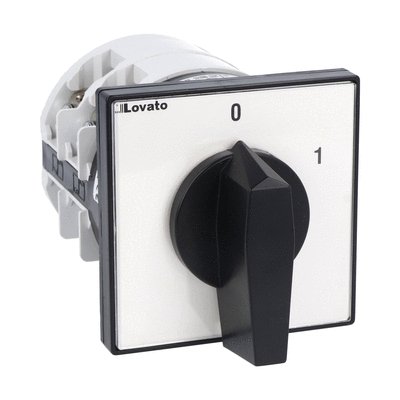 Rotary cam switch 7GN series, ON-OFF switch 3 poles 125A, for front mounting with black handle, front plate 90X90mm