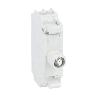 LED integrated lamp-holder, steady light Ø22mm Platinum series, spring-clamp termination, 185...265VAC. Red