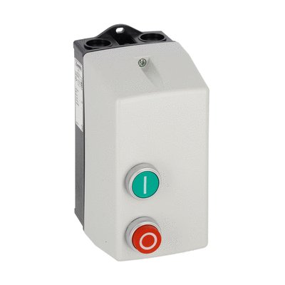 Direct-on-line-starter, enclosed without thermal overload relay, with START and STOP/RESET buttons, with BG09/BG12 contactor, 10A max (≤440V), IP65. Contactor coil voltage 230VAC 50/60Hz