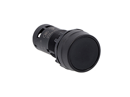 Monoblock pushbutton actuator, push-push, flush, black, 1NO+1NC spring terminals