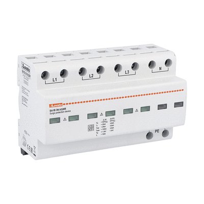 Surge protection device type 1, 2 and 3 monoblock, IEC impulse current Iimp (10/350μs 25kA per pole, 3P+N. With remote contact