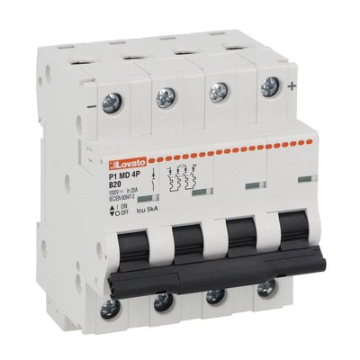 DC miniature circuit breaker, 5kA, 4 modules, characteristic B, 20A