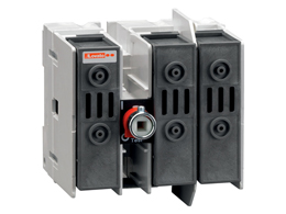 Three-pole disconnect switch with fuse holder (UL98). 30A. J UL fuse type. Central command pole