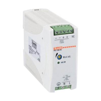DIN rail switching power supply, single-phase. 48VDC, 0.625A/30W