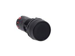Monoblock pushbutton actuator, push-push, flush, black, 1NO+1NC spring terminals