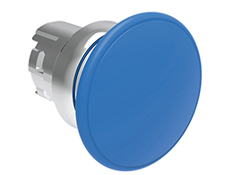 Mushroom head pushbutton actuator Ø22mm Platinum series metal, spring return, Ø40mm. Blue