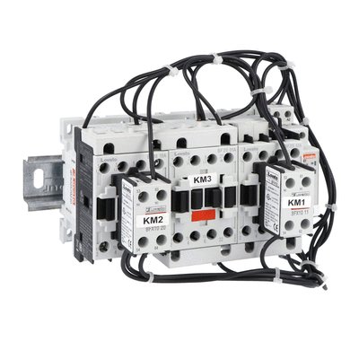 Completa star-delta starter, open frame, for starting time up to 12 seconds and a maximum of 30 operations/hour, max IEC operating current 35A. Coil voltage 230VAC 50/60Hz