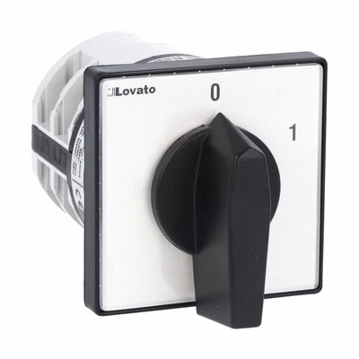 Rotary cam switch 7GN series, ON-OFF switch 1 pole 32A, for front mounting with black handle, front plate 65X65mm