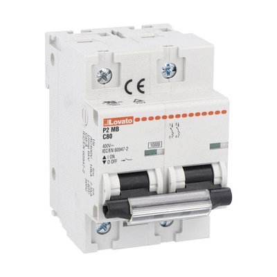 Miniature circuit breaker, 1P, 2P, 3P and 4P - 10kA, characteristic C, 80A