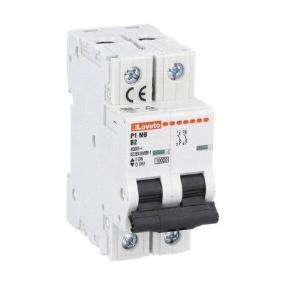 Miniature circuit breaker, 2P - 10kA. 2 modules, characteristic B, 1A