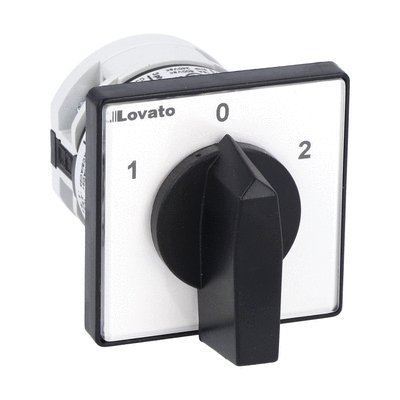 Rotary cam switch 7GN series, changeover switch 1 pole 16A, for front mounting with black handle, front plate 48X48mm