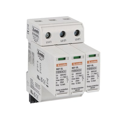 Surge protection device Type 1 and 2, with plug-in cartridge Type 1CA/Open-Type 1, In 20kA, Uc 350VAC, UL-certified