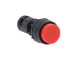 Monoblock pushbutton actuator, spring return, extended red, 2NC screw terminals